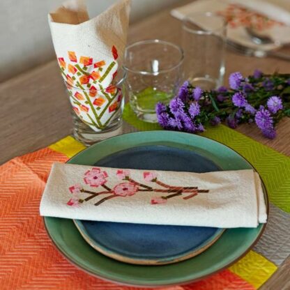 White base: Flower collection Napkin (Set of 4) - Image 4